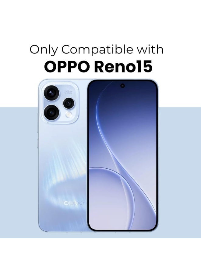 جراب حماية خلفي صلب شفاف مقاوم للصدمات لهاتف OPPO Reno 15 [مضاد للاصفرار]، غطاء خلفي شفاف مع حواف من مادة TPU لحماية الهاتف. - Image 2
